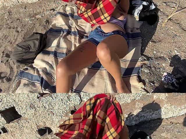 FOLLOWER touches my TWAT on the BEACH and masturbates it PART two
