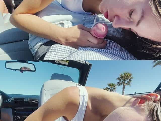 Wife Driving While Her GF Suck My Cock
