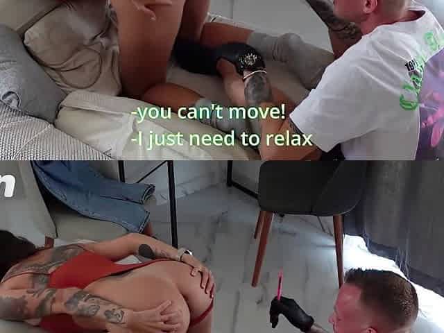 Hot tattoed doll gets torn up rigid by tattoo artist before session - hottest xxx!