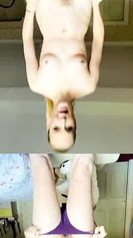 Perfect blond making solo masturbation