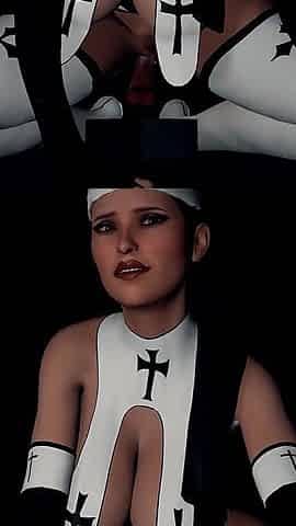 Naughty Nun Anal Dildo Ride