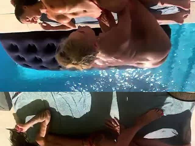 Lesbian with big boobs fucks her blonde sexy GF
