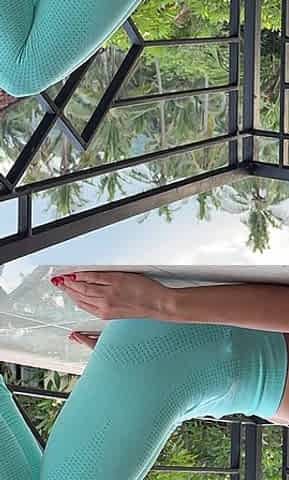Breath Practice and Express Stretch on Outdoor Balcony
