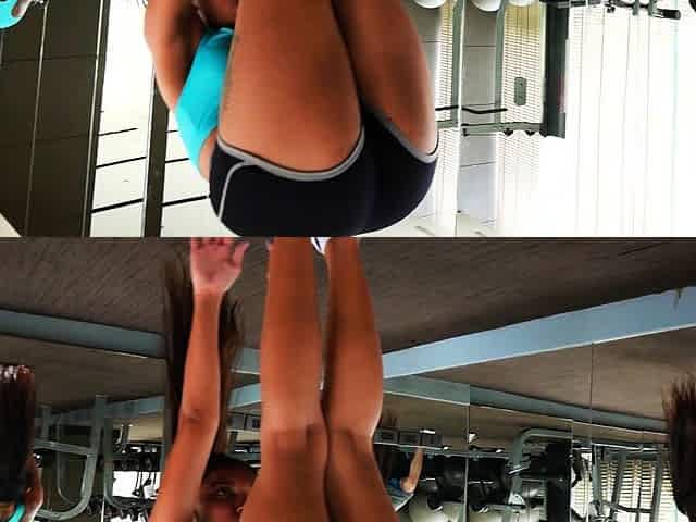 Thai teen relaxing on cock after workout