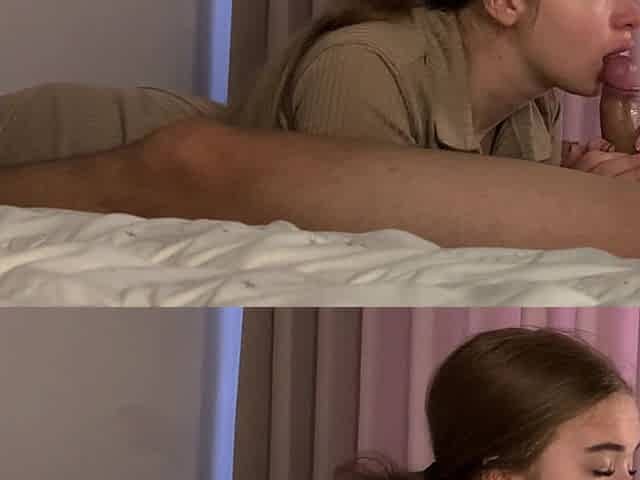 Wonderful Blowjob From This Cute and Hot Babe