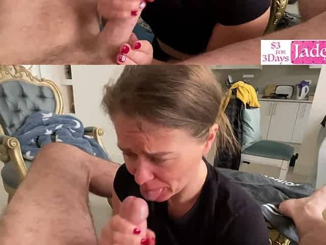 I surprised my boyfriend with morning blowjob and cum swallow
