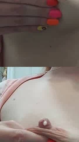 Playing with My Milky Tits and Big Nipples
