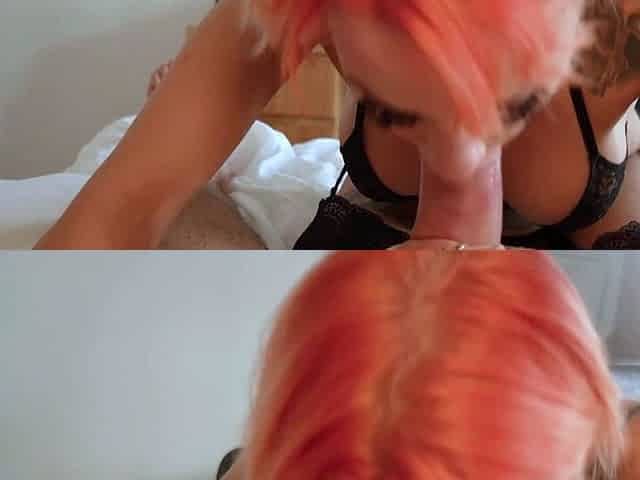 Skinny German redhead slut fucks users at her home POV