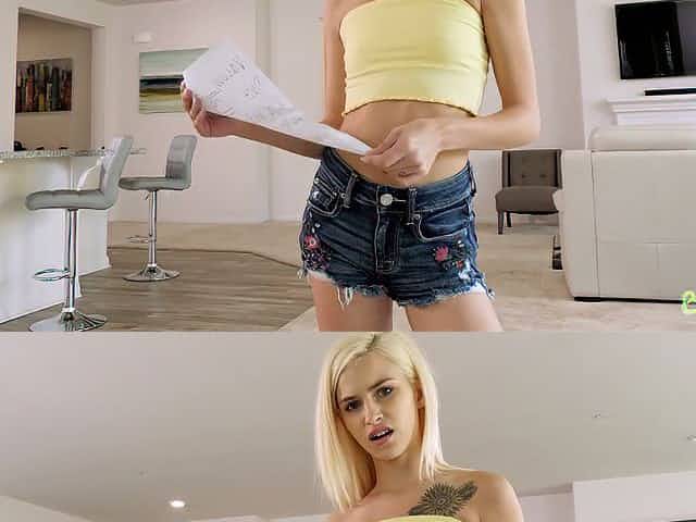 Flat chested but lovely blond head Kiara Cole wanna ride dick nonstop