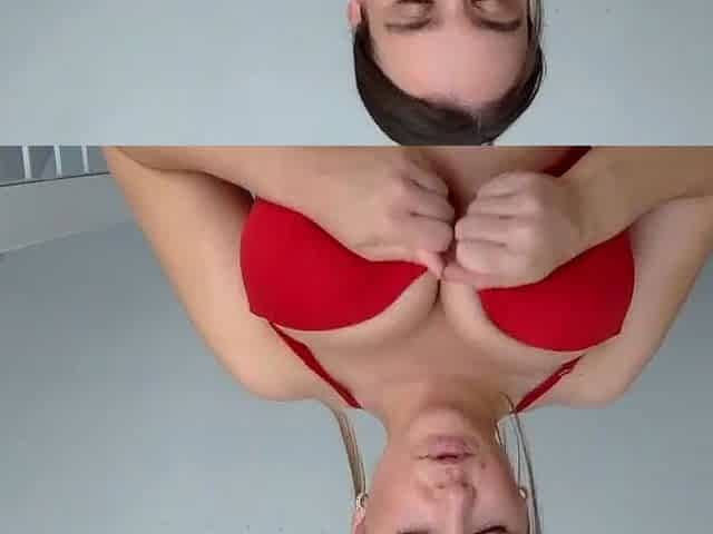 Busty nymph in lingerie gives messy talk and JOI