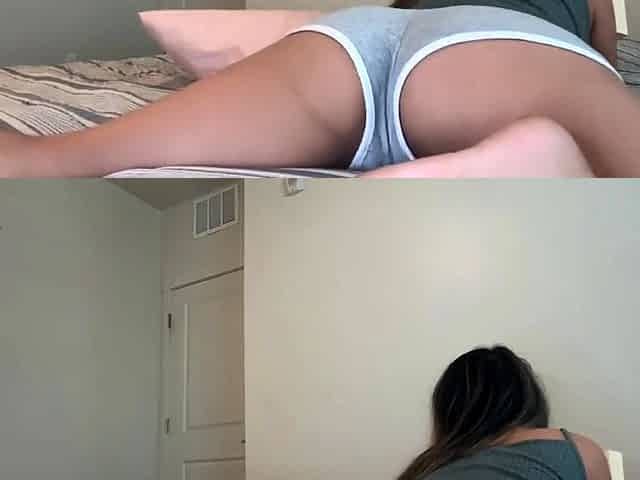 Big-Titted College Webcam Girl Has Pillow-Humping Orgasm