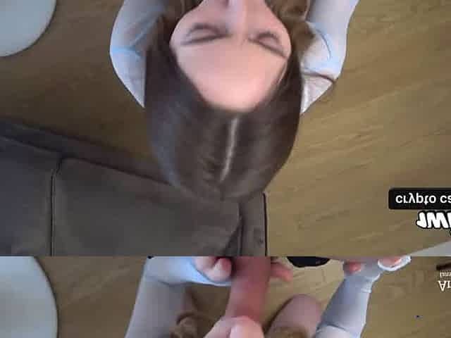 College sweetheart Anny Walker fellates chisel and touches fuckholes - fledgling blowjob!