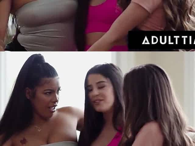 Holds Threeway Orgasm Competition - Kylie Rocket And Aften Opal