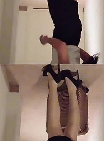MILF in Stockings and Heels Walks Through the Corridors of a Hotel