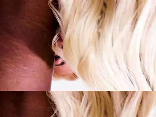 Blonde Chikita shows off her big boobs and bush