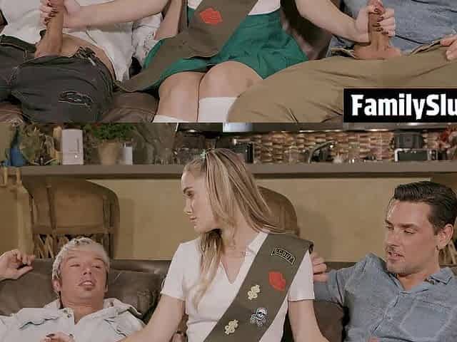 Stepdaughter Bows Over the Bed and Lets Johnny Slam Her Taut Twat - Familyslut