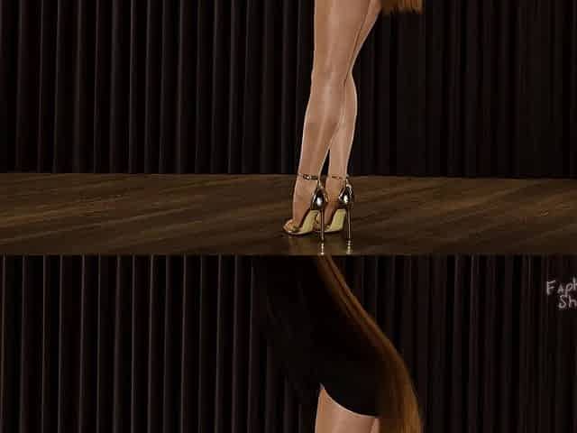 892 Shiny Wolford Pantyhose and Black Silk Tunic