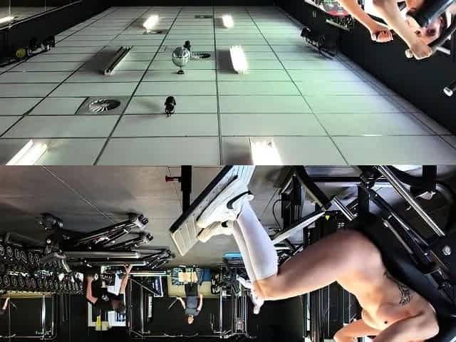 Exhibitionist dared to get naked at the local gym