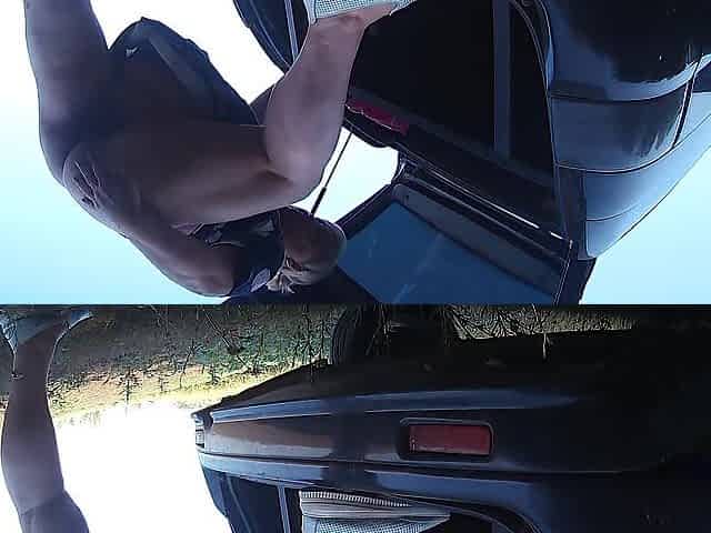 Mother-in-law Squirts Several Times in a Row Near the Car