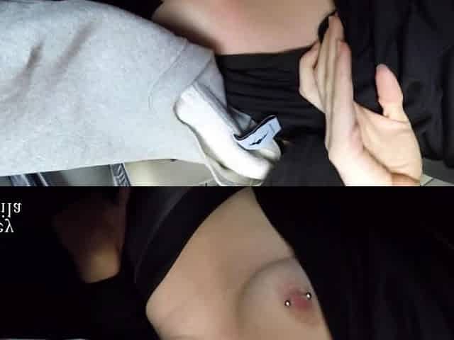 Risky public tugjob on a plane - giant jizz flow (real amateur pair)