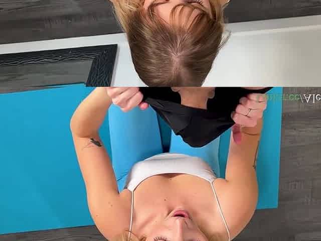 Sexy Step Sister Gets Screwed Doing Yoga - Home Alone - AlexAndAva - Ejaculation 4K