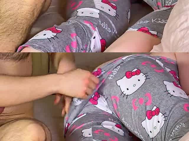 Morning Sex Sideways with Cum Inside - Cowgirl Position
