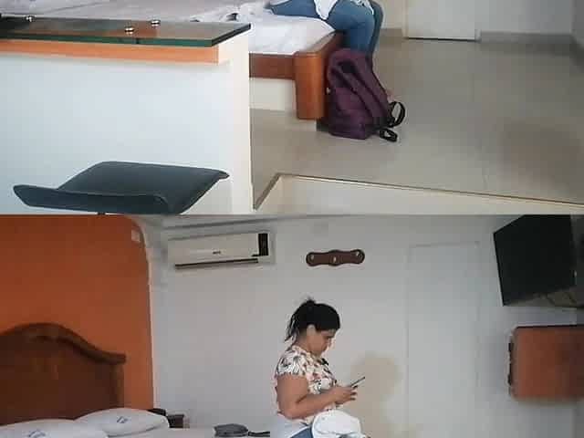 Stepson and Stepmom Walk Into Hotel Room and Get Her Tight Pussy Fucked Hard