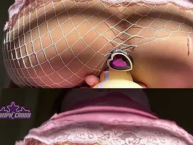 TINY HOTTY RIDES SEX TOOL IN FISHNETS - NYMPH_CANDY