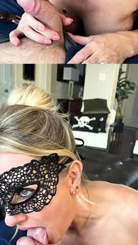 Natural busty blonde blowjob and banging POV