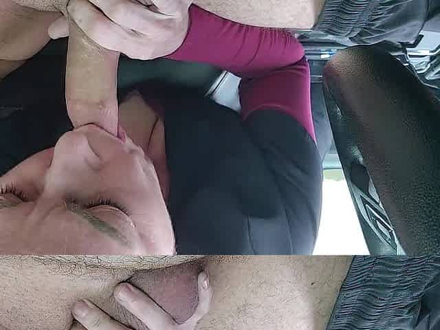 I suck my chap off in parking lot on lunch and gulp all his cum!!