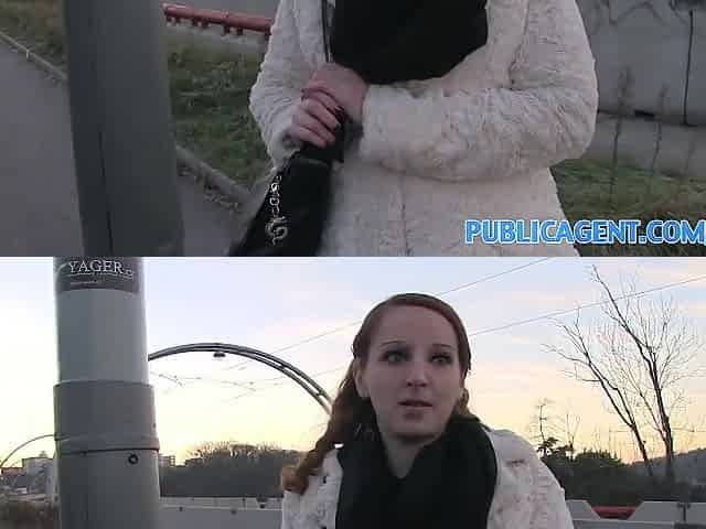 PublicAgent Ginger hotty gets into stranger car and screws for money