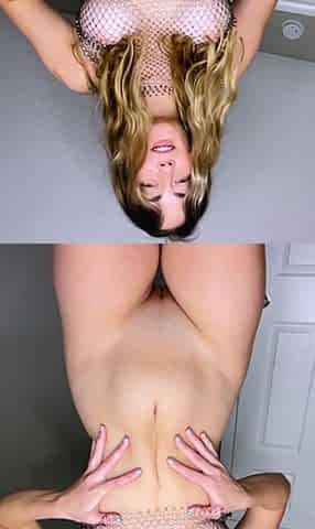 Close up with blonde hottie blowing a large dick