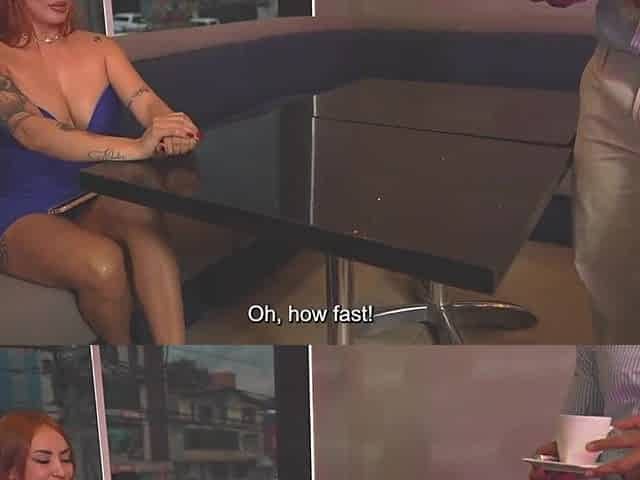 Sexy redhead arrives at a prestigious hotel and comes to a conclusion to bang the concierge