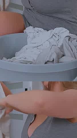 MILF with Huge Tits Prefers Masturbation to Washing
