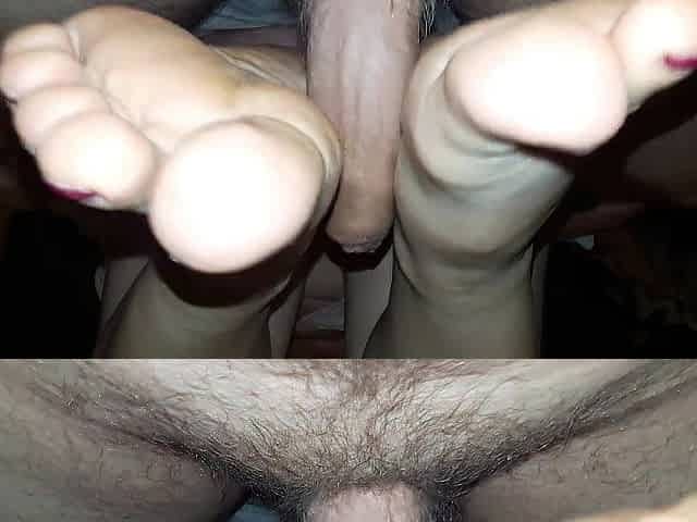 POV Footjob of large titties mother i'd like to fuck