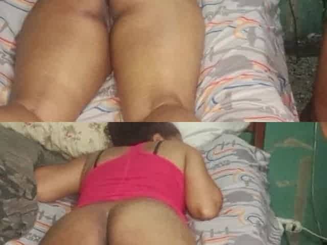 Massage with Cream on My Brunette Mother-in-law's Big Ass