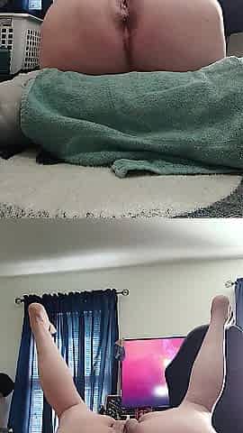 Amatuer pair pink twat play w/ booty-plug