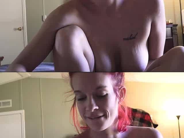 Blue eyed redhead amateur babe fucking pov