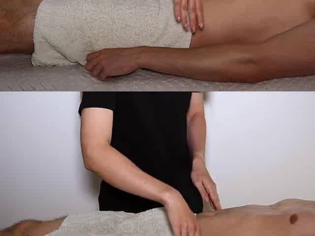Gentle erotic massage with a pleased ending