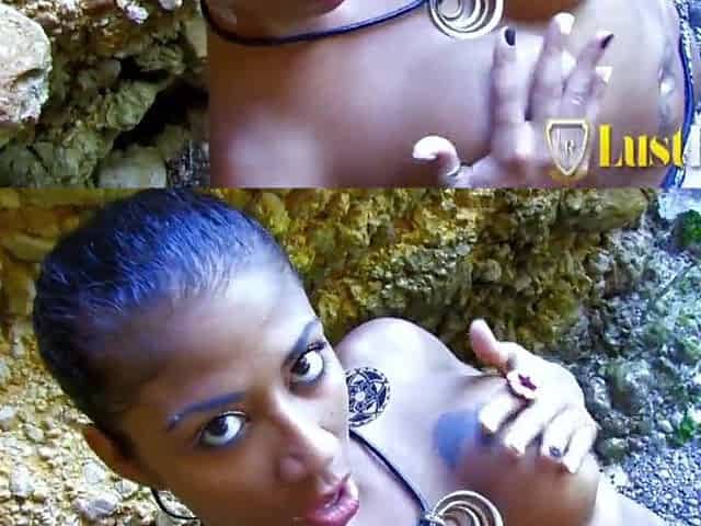 Sexy darksome skinned playgirl screwed at the beach