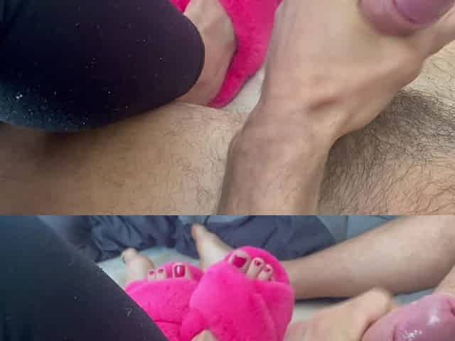 POV Italian Horny MILF Artemisia Love and Roman Gucci Sexy Playdate Feet Fetish While Roman Plays with His Hard Dick