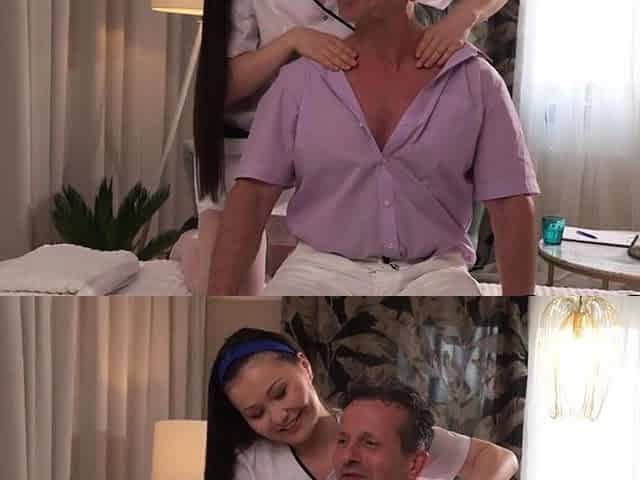 Giving asian masseuse spreading her cunt