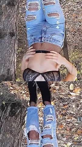 Horny Teen Loves to Play with Her Tight Ass in A Park - Nicky Mist