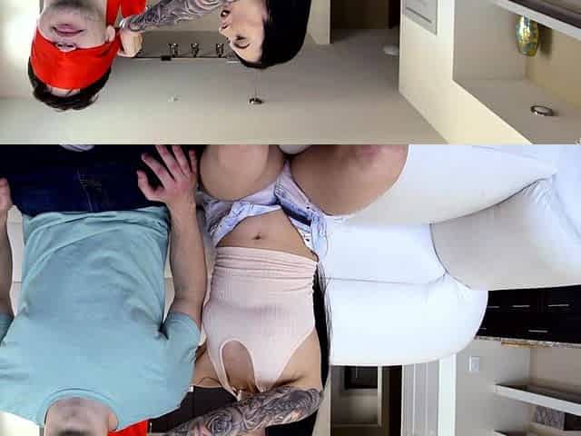 Blindfolded kinky teen stepsis ride stud