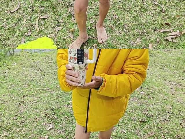 Fucking by the River Outdoors with My Busty Stepmother, They Almost Saw Us