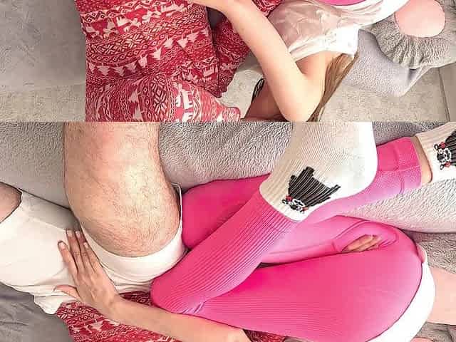Made her squirt in leggings - Double creampie