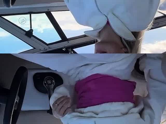 Boat plumb with stranger in open water - super hot