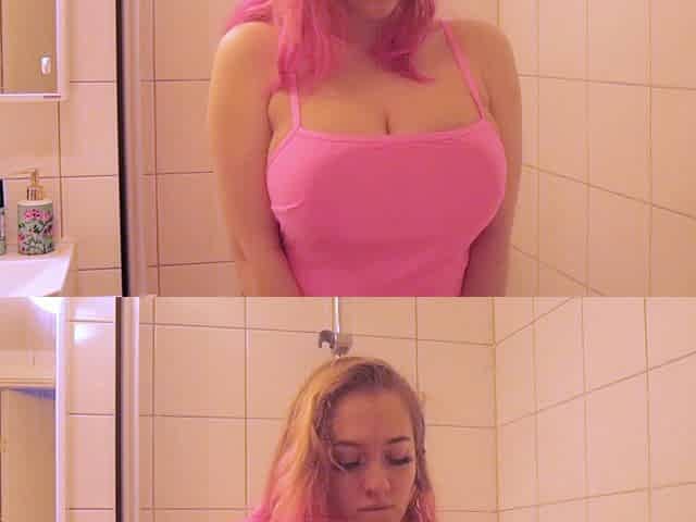 Amateur blond girl with big boobs getting fucked