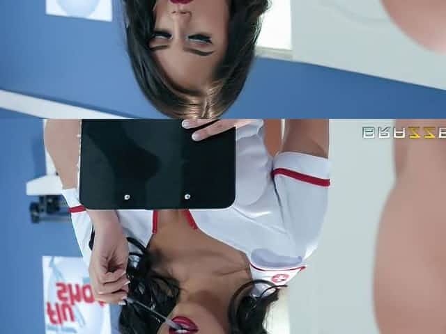 Sexy nurse with long legs is turned into a wild cowgirl riding her patient