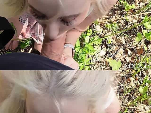 Fucked A Blonde In The Woods And Finished On Her Face